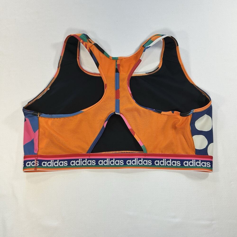 adidas x FARM Rio Medium Support Sport Bra Plus Size 3X Retro Colorful - Picture 2 of 7